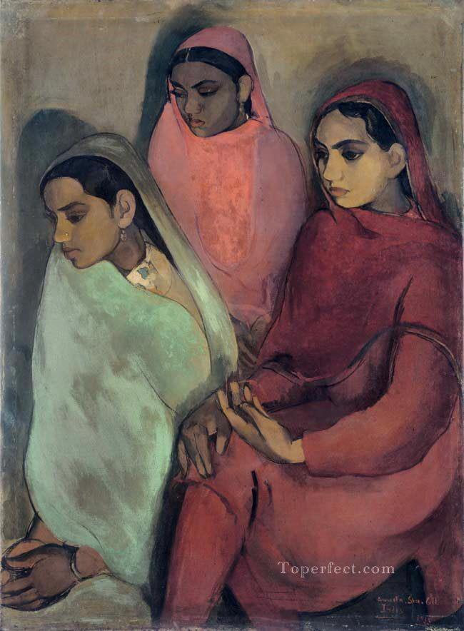 amrita sher gil three girls 1935 India Oil Paintings